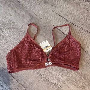 Free People Red Lace Bralette Intimates